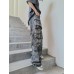 Street trendy hip-hop style casual pants from Europe and America, autumn 2023 new high waisted straight tube multi pocket jeans