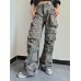 Street trendy hip-hop style casual pants from Europe and America, autumn 2023 new high waisted straight tube multi pocket jeans