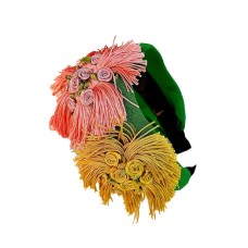 Handmade fabric flower wide exaggerated headband headwear