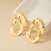 Irregular Round Metal Stud Earrings For Women Party Gift Holiday Fashion Jewelry Ear Accessories