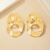 Irregular Round Metal Stud Earrings For Women Party Gift Holiday Fashion Jewelry Ear Accessories