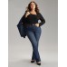 Diagonal collar off shoulder casual fashion versatile knitted long sleeved top