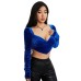Chicken neckline ultra long sleeved velvet versatile fashionable temperament top Chicken neckline ultra long sleeved velvet versatile fashionable temperament top