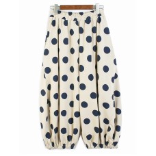 High Elastic Waist Black Dot Printed Wide Leg Pants New Loose Fit Trousers Women Fashion Tide Spring Autumn