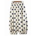 High Elastic Waist Black Dot Printed Wide Leg Pants New Loose Fit Trousers Women Fashion Tide Spring Autumn