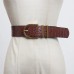 Pu Leather Black Buckle Split Joint Long Wide Belt Personality Women New Fashion Tide All-match Spring