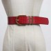Pu Leather Black Buckle Split Joint Long Wide Belt Personality Women New Fashion Tide All-match Spring