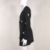 Spring Black New Women's Long Sleeve V-Neck Flare Sleeve Diamond Rabbit Button Bodycon Celebrity Party Mini Suit Dres