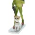 Frog walking dog resin ornament