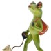 Frog walking dog resin ornament