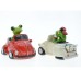 Home decoration for couples driving frog resin ornaments