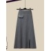 Spring Autumn Large Size Women's Shawl Shirt Three-piece Set+High Waist Knitting Half-body Skirt Set Women Fashion 3 Piece Set