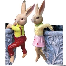 Crawling Bunny Hanging Flower Pot Decoration Balcony