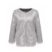 Fashion Women's Imitation Fox Hair Coat O-neck Long Sleeve Covered Button Thick Warm Jackets Winter 