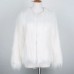 Fashion Women's Imitation Fox Hair Coat O-neck Long Sleeve Covered Button Thick Warm Jackets Winter 