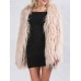 Fashion Women's Imitation Fox Hair Coat O-neck Long Sleeve Covered Button Thick Warm Jackets Winter 