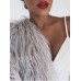 Fashion Women's Imitation Fox Hair Coat O-neck Long Sleeve Covered Button Thick Warm Jackets Winter 