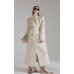 Fashion Women's Loop Velvet Double-sided Cashmere Coat Lapel Loose Double Breasted Sashes Overcoat Winter 