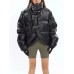 Solid Patchwork Single Breasted Casual Coats For Women Stand Collar Long Sleeve Minimalist Coat Female Fashion