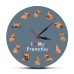 French Bulldog Printed Wall Clock Backlight Pet Shop Dog Breed Decor I Love My Frenchie Puppy Silent Non-ticking Clock French Bulldog Printed Wall Clock Backlight Pet Shop Dog Breed Decor I Love My Frenchie Puppy Silent Non-ticking Clock