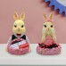 Couple Rabbit Storage Box Resin Home Decoration