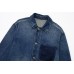 New In Denim Jacket Turn-down Collar Single Breasted Big Pockets Female Vintage Loose Fashion Denim Coat
