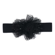 Fashionable waistband with elastic mesh sequins and simulated flower waist belt