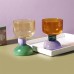 Ins Cute Alien Twisted Color-matching High Borosilicate High Foot Glass Water Cup Simple Design Creative Juice Beer Cup