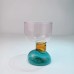 Ins Cute Alien Twisted Color-matching High Borosilicate High Foot Glass Water Cup Simple Design Creative Juice Beer Cup
