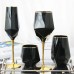 Pure Black Crystal Golden Edge Wine Glass Goblet Light Luxury Irregular Model Room Special Champagne Cup Whiskey Beer Glasses