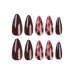 Simple French Wearable False Nails Almond Colorful Stripes Colorblock Design Manicure Fake Nails Line Full Cover Press On Nail