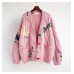 Spring Women's Sweater Warm Knitted Sweater Jacket Loose Pocket Embroidery Fashion Knit Cardigan Jacket Ladies Jacket