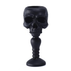 Vintage three-dimensional skull column shaped wax candle holder resin candle cup base ornament