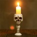 Vintage three-dimensional skull column shaped wax candle holder resin candle cup base ornament