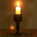 Vintage three-dimensional skull column shaped wax candle holder resin candle cup base ornament