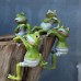 Cute climbing frog potted resin pendant