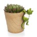 Cute climbing frog potted resin pendant