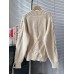 Oversize Handmade Rope Wearing V-neck Knitted Pullover Sweater For Womens Loose Knitwear Jumper