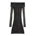 Fashion Women's Dress Slash Neck Long Sleeve Solid Causal Vestidos Slim Strip Pit Mini Dresses Winter New