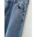 Withered Fashion Ladies Vintage Mommy Jeans American Loose Leg Jeans Women High Waist Casual Light Bue Denim Pants