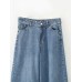 Withered Fashion Ladies Vintage Mommy Jeans American Loose Leg Jeans Women High Waist Casual Light Bue Denim Pants