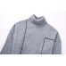 Geometry Sweater Turtleneck Oversized Women Warm Winter Knitted Jumper Female Casual Loose Long Sleeve Elegant Top Streetwear