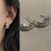 High grade and exquisite zirconia curved earrings for women, new trendy and versatile