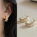High grade and exquisite zirconia curved earrings for women, new trendy and versatile