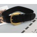 Pu Leather Black Metal Buckle Long Wide Belt Personality Women New Fashion Tide All-match Spring Autumn