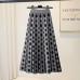 Knitted Long Skirt for Women Autumn Winter Vintage Polka Dot Print A Line High Waist Pleated Skirt Female
