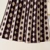 Knitted Long Skirt for Women Autumn Winter Vintage Polka Dot Print A Line High Waist Pleated Skirt Female