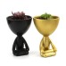 Creative meditation figurine with succulent flower pot ornaments