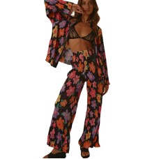 Print Pleated Suit Women Lapel Long Sleeve Shirt Top And High Wasit Pants Set Elegant Casual Pants Outfits Two Piece Set Print Pleated Suit Women Lapel Long Sleeve Shirt Top And High Wasit Pants Set Elegant Casual Pants Outfits Two Piece Set