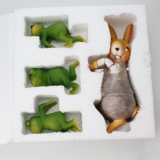 Pink cute climbing tank couple rabbit frog pendant resin